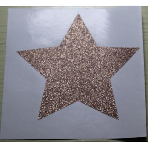 12cm Large Rose Gold Glitter Star Sticker