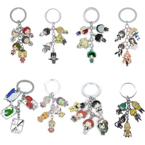 Anime Color Alloy Wallet Pendant One Punch Man My Hero Academia Death Note Keychain Haikyuu Keychain