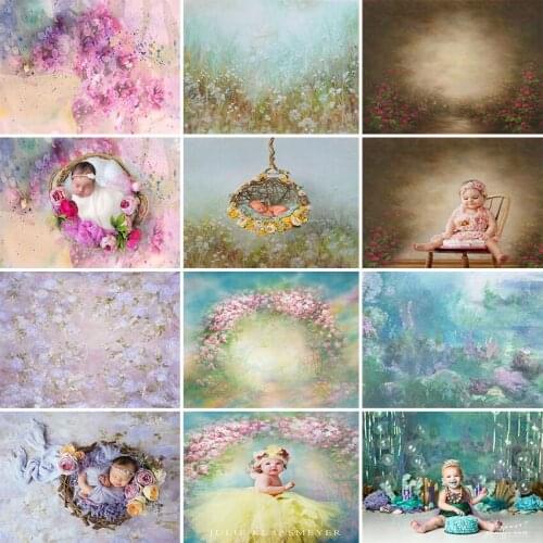 Avezano Photography Background Floral Newborn Baby Portrait Backdrop For Photo Studio Spring Flower Child Photophone Photozone