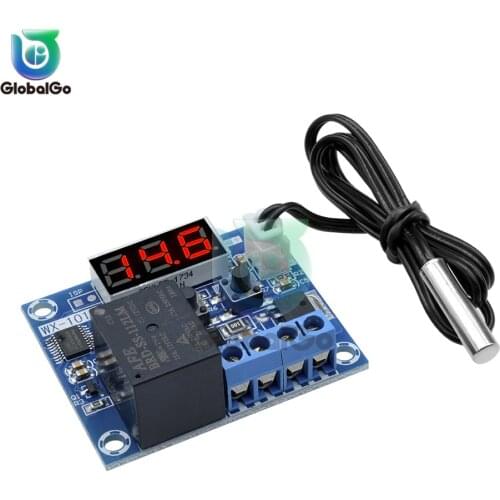 DC 12V Digital Temperature Controller Sensor Switch -40~120 Degrees 1 Channel Relay Output 12A Thermostat Red LED