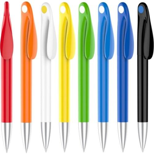 CALCA Blank Heat Transfer Pen Promotional Customized Clip Pen (20pcs/pack) - Black Ink/White holder