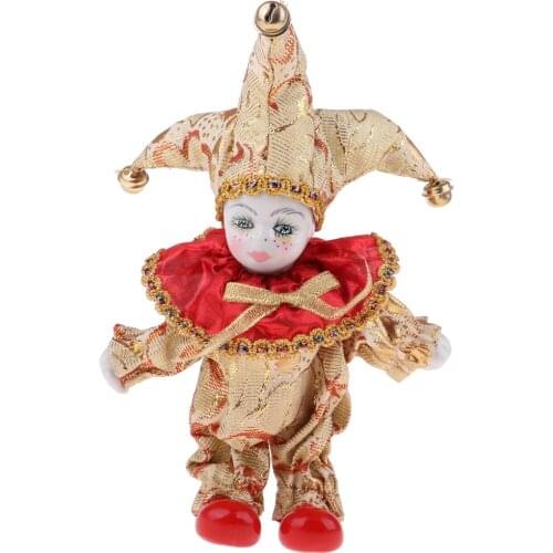 MagiDeal 6cm 16cm Pocerlain Triangle Doll Clown Doll Home Desk