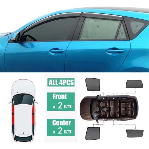 Side Windows Magnetic Sun Shade UV Protection Ray Blocking Mesh Visor Fit For Mazda 3 Hatchback 2011-2013