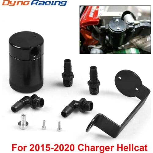 For Dodge Racing Oil Catch Can Tank For 2015-2021 Charger Hellcat Performance Oil Separator Passenger Side Black BX102146