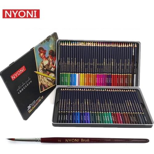 NYONI 36/48/72 Colors Watercolor Pencils Set Drawing Color Pencil Crayon De Couleur Colored Pencils Colour Aquarelle Art Sketch
