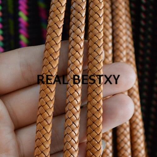 REAL BESTXY 5m/lot 7*4mm brown Genuine cowhide leather for bracelets making real leather cords strips jewelry findings straps