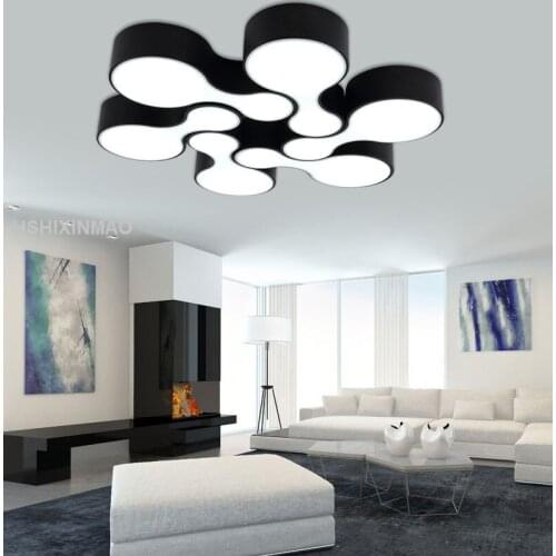 NEW Modern Led Bowling Ceiling Light Home Living Room Bedroom Minimalism Ceiling Lamps White And Black Body Decoration 85-265V