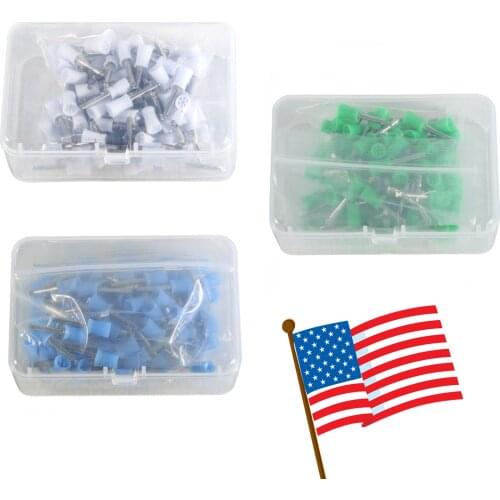 100pcs Latch type Polishing Cups Nature rubber material Prophy Polish 3 Colors Green/White/Blue For Polishing The Tooth Surface