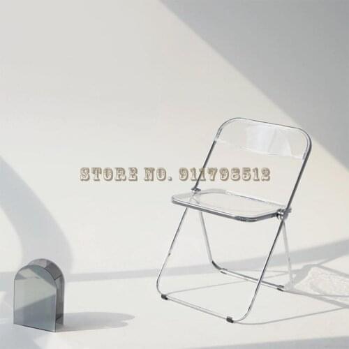 Transparent chair acrylic dining chair ins stool fashion net red photo chair clothing store makeup chair folding chair