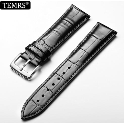Watchband 12mm/14mm/16mm/18mm/19mm/20mm/21mm/22mm/24mm Calfskin Genuine Leather Watch Strap Alligator Full Grain Watch Band