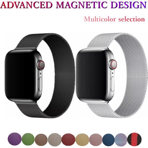 Stainless Steel MEN Metal Mesh Apple Watch Band 6 44mm 40mm 38mm 42mm Sport strap iWatch Series 6 SE 5 4 3 2Wristband Loop WOMEN