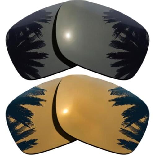 Bronze Gold Mirrored&Black Polarized Replacement Lenses for Holbrook Frame 100% UVA & UVB