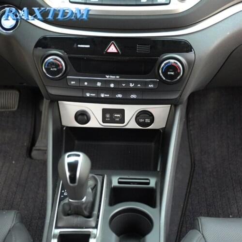 Car cigarette lighter special modified decoration trim cover Stainless Steel accessory suitable For Hyundai Tucson 2015 2016