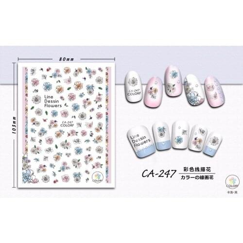 UPRETTEGO SUPER THIN SELF ADHENSIVE 3D NAIL ART SLIDER STICKER TROPICAL PLANT LEAF FLOWER BRANCH PALM TREE CA244-252