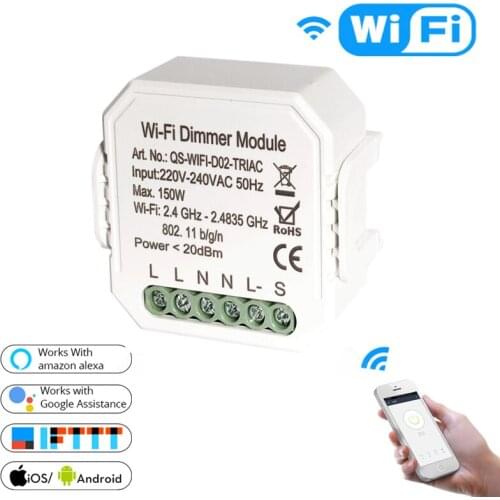 Tuya DIY WiFi Smart 2 Way Light LED Dimmer Module Switch Smart Life/Tuya APP Remote Control Work with Alexa Google Home