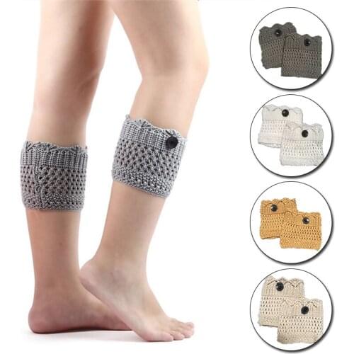 Knitted Hollow Out Twill Leg Warmers Socks Boot Cover women Stretch Boot Leg Cuffs Boot Socks short leg warmers