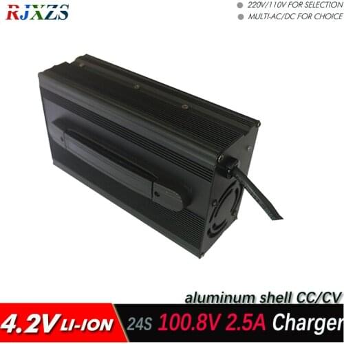 100.8V 2.5A battery charger for 24S lipo/ lithium Polymer/ Li-ion battery pack smart charger support CC/CV mode