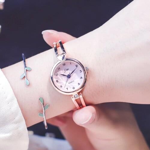 Women Fashion Quartz Watches With Love Luxury Gold Silver Stainless Steel Bracelet Watch Qualities Small Ladies Wristwatches
