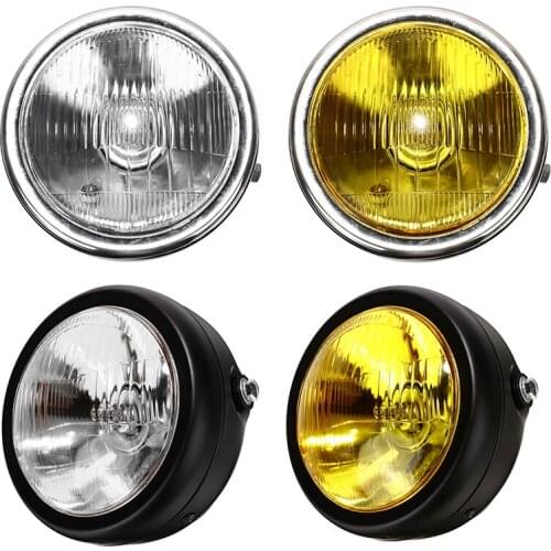 1Pc Motorcycle Front Headlight Universal Refit Motor Front Headlamp Motorbike Vintage DC 12V Round Motorcycle Head Light