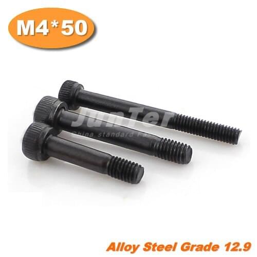 100pcs/lot DIN912 M4*50 Grade12.9 Half Thread Alloy Steel Hex Socket Head Cap Screw