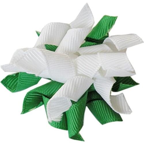 100PC/Lot Green/White Ribbon Dog Bows For St Patricks Day Dog Grooming Hair Bows Pet Accessories