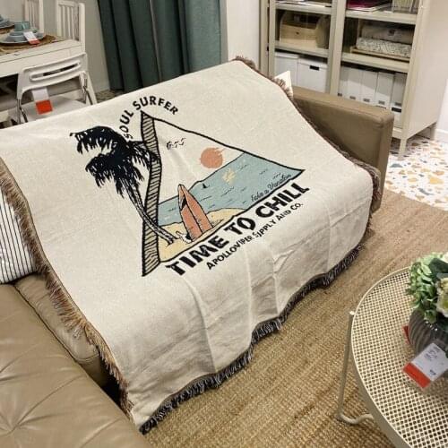 130x160cm Geometry Throw Blanket Sofa Decorative Slipcover Cobertor On Sofa Plane Travel Plaid Non-slip Tablecloth Tapestry