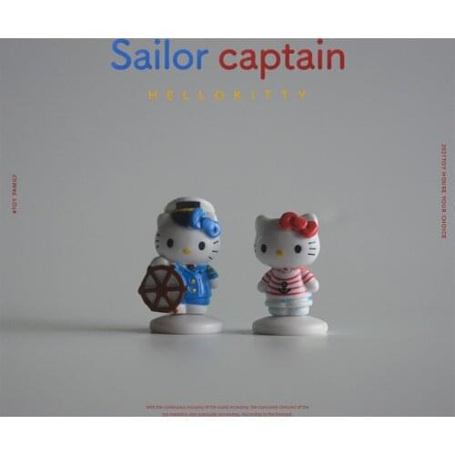 24piece 3cm the cute cat sailor captain pvc figures toys Cartoon figures model ornaments