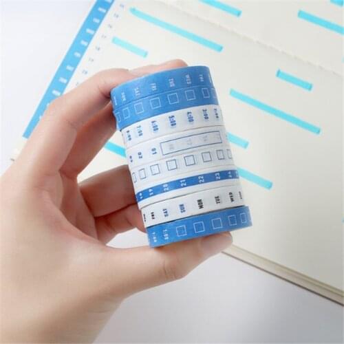 3 Rolls Washi Masking Tape Set Weekly Date DIY Time Line Paper Masking Tapes Japanese Washi Tape DIY Scrapbooking Sticker