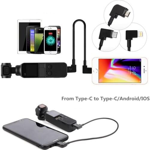 30cm Data Cable for DJI OSMO POCKET Handheld Gimbal Type-C to Micro-USB/Type-C/for Lightning Extension Cord for iPhone Huawei