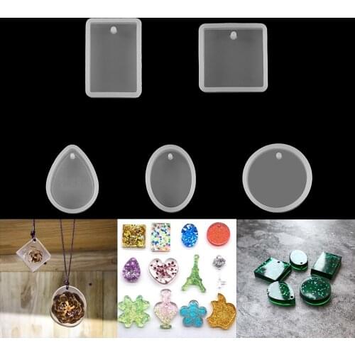 5pcs/set Necklace Pendant Silicone Molds UV Resin Epoxy Resin Mould For Handmade DIY Jewelry Making Finding Tools Supplies