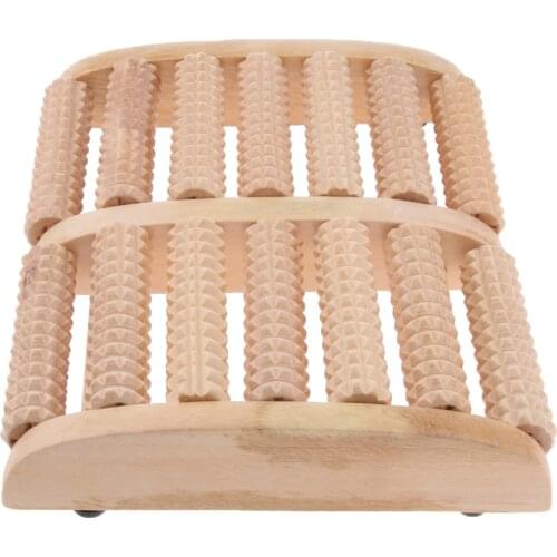 7 Row Dual Foot Massager Roller Wooden Relieve Plantar Fasciitis Heel Pain for Foot Soaking Bath Washing Spa Massage