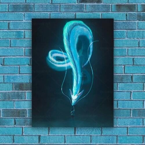 Haku Chihiro Spirited Away Anime Aesthetic Canvas Painting Wall Art Posters Prints Pictures Living Room Decoration Home Decor