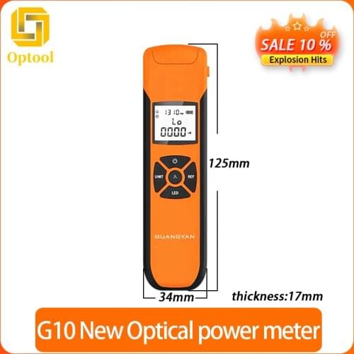 New G10 Optical power meter High precision OPM Rechargeable battery fiber optic power meter with flash light Free shipping