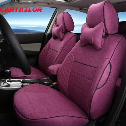 CARTAILOR Custom Fit Cover Seat for Mini Clubman Car Seat Cover 5 Seats Accessories Sets Linen Fabric Seat Covers Protection