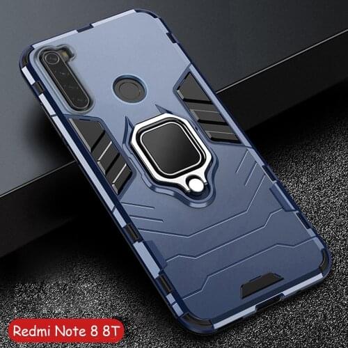 For Xiaomi Redmi Note 8T Case Armor PC Cover Metal Ring Holder Phone Case For Redmi Note 8 pro 8T 8 T Cover Shockproof Bumper
