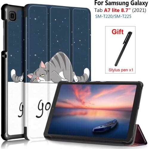 Tablet Case For Samsung Galaxy Tab A7 Lite 8.7 inch SM-T220 SM-T225 Flip Cover PU Leather Shockproof Folding Stand Tablet Case