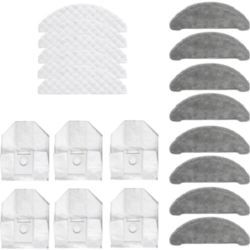 Hot TOD-19Pcs Disposable Wipes Dust Bags Recyclable Mops Cloths Parts Accessories for ROIDMI EVE Plus Robot Cleaner Sweeper