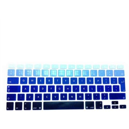 Gradient Blue Rainbow Silicone UK EU Keyboard Cover Skin Protector 20pcs For ALL Mac book Air Pro Retina 13 15 17 13.3 15.4