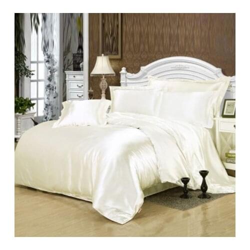 100% pure satin silk bedding set Home Textile King size bed set bed clothes duvet cover flat sheet pillowcases