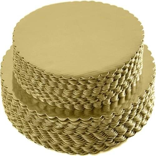 5pcs Gold Cakeboard Round Disposable Cake Circle Base Boards Cake Plate Round Coated Circle Cakeboard Base