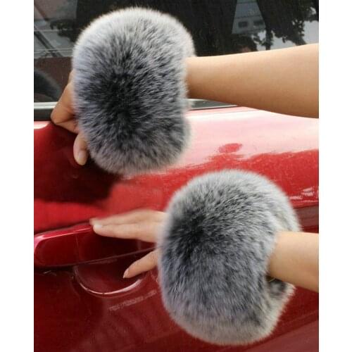 Real Fox Fur Cuffs Density Fur Ring 30cm long 12cm Width Fox Sleeves