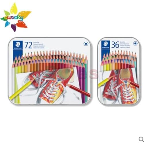 Staedtler Oil colored pencil 36/72 color lead pencil for childrens painting hand drawing for beginners iron box art supplies