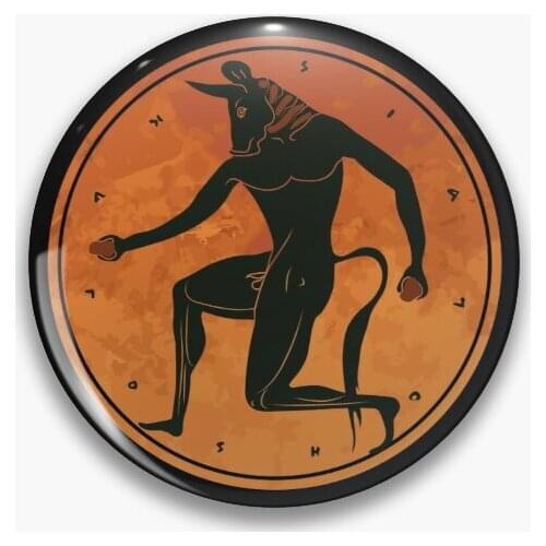 Minotaur The Glory Of Ancient Greece Soft Button Pin Lapel Pin Collar Gift Lover Hat Metal Brooch Creative Cartoon Jewelry