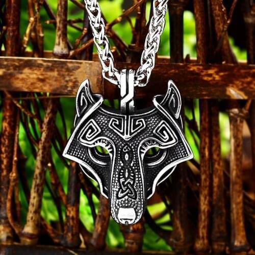 Fashion Personality Stainless Steel Viking Amulet Wolf Head Fox Mask Original Animal Viking Pendant Jewelry