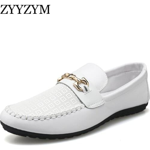 ZYYZYM Spring Autumn Men Casual Shoes Leather Trend Versatile Soft Sole Simple Loafers #D09