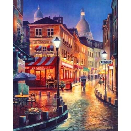 Cross Stitch Kits Crafts European Scenery Painting Dream Town Needlework 14CT Unprinted Embroidered Handmade Wall Home Decor