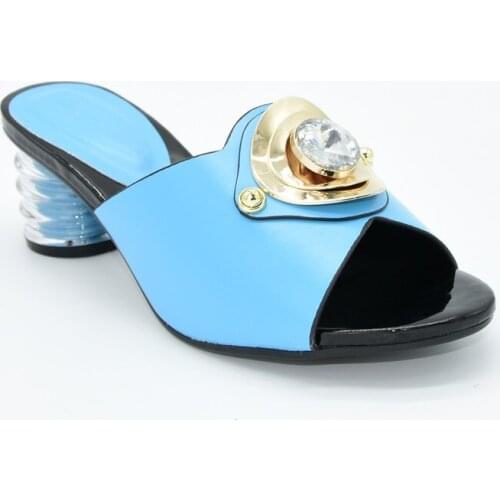 Latest Sandals Rhinestones Candy-colored Sexy Party Woman Shoes Nigerian Women Party Pumps High Heels Womens Dress Sandals 2020