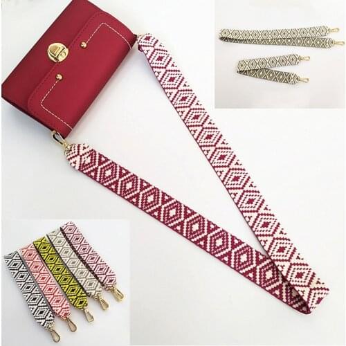 2021 New Ethnic Bag Handle Straps Adjustable For Women DIY Wide Shoulder Handbag Belts Colorful Printing Replacement Strap