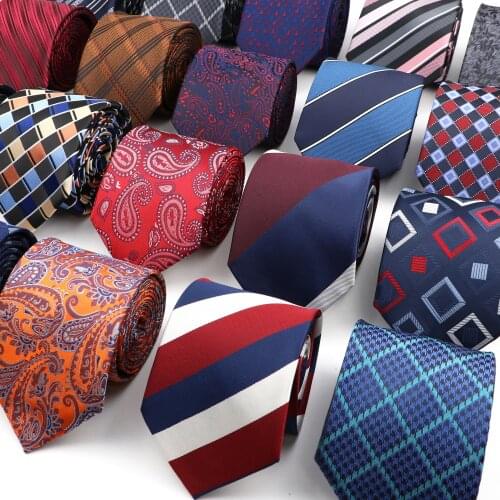 New Mens Classic Luxury Tie 8cm Striped Paisley Plaid All-Match Jacquard Necktie For Business Wedding Prom Daily Wear Accessory
