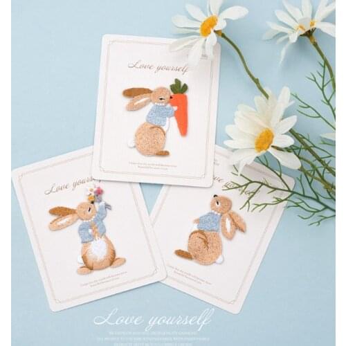 Cute Rabbit Embroidery Patches for Girls Bag Iron On Patches for Clothes Jeans Small Glue Patch for Kids Clothes Design Decor